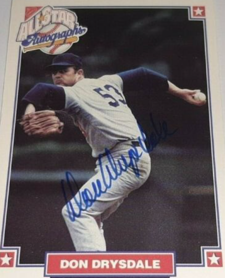 Autographed Don Drysdale Baseball Card by Nabisco