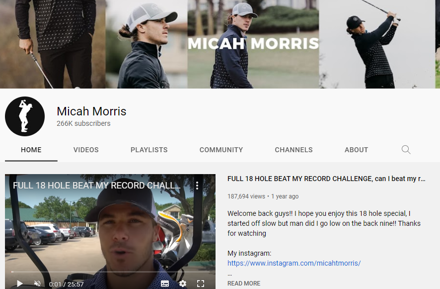 Micah Morris YouTube Career