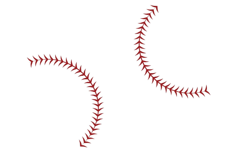 Large Red Baseball Seams Stitching